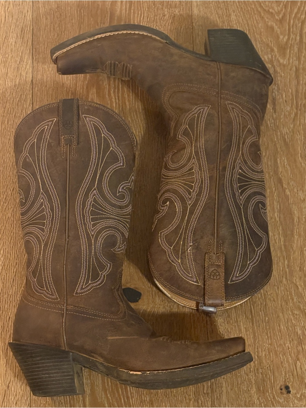Ariat Brown Leather Western Heeled Boots